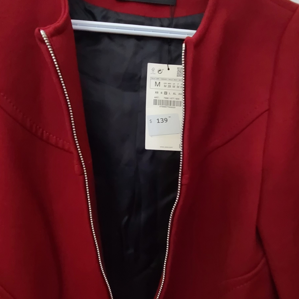 Red Zara Woman Blazer/Jacket - Picture 7 of 9